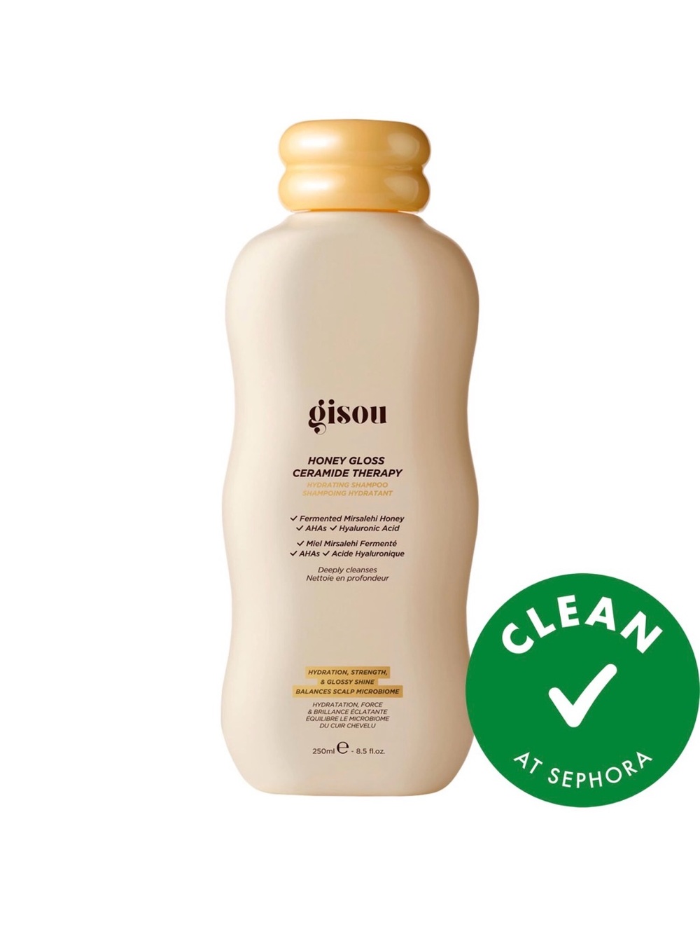 Gisou Honey Gloss Ceramide Therapy Body Wash - Cream/Yellow Cap
